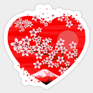 Cherry Blossom Heart Sticker